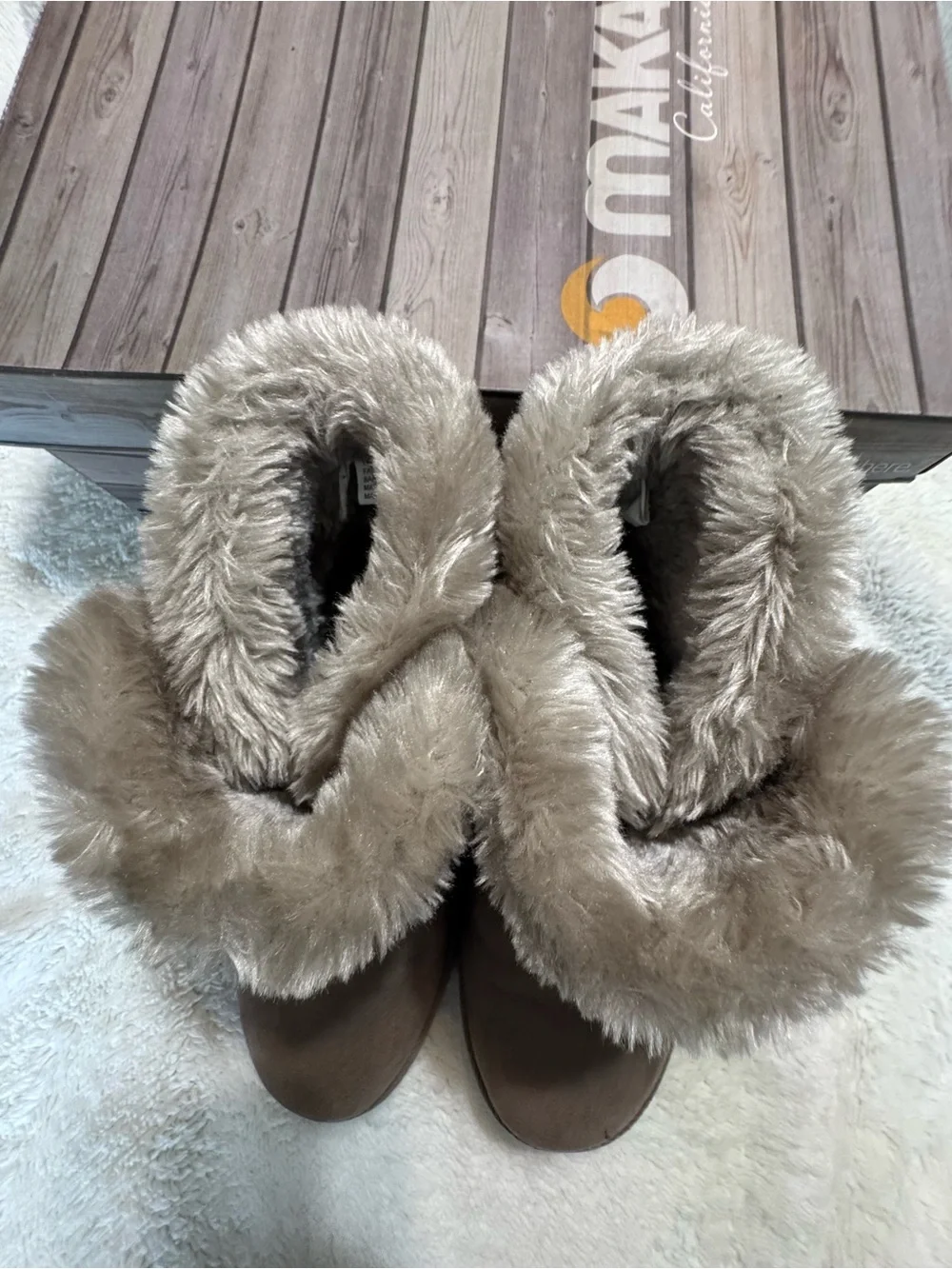 Makalu Taupe Faux-Fur Cuff Women's Winter Boots
